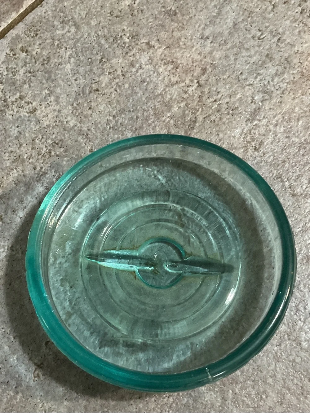Vintage Blue Glass Storage Jar with Wire Bail Lid